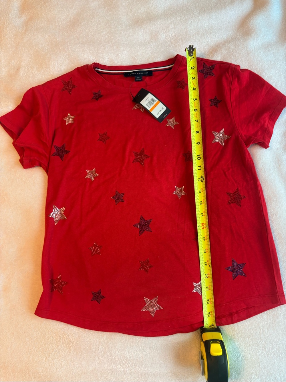 Tommy Hilfiger Red Short-Sleeve Tee with Sparkle Stars - Picture 6 of 6